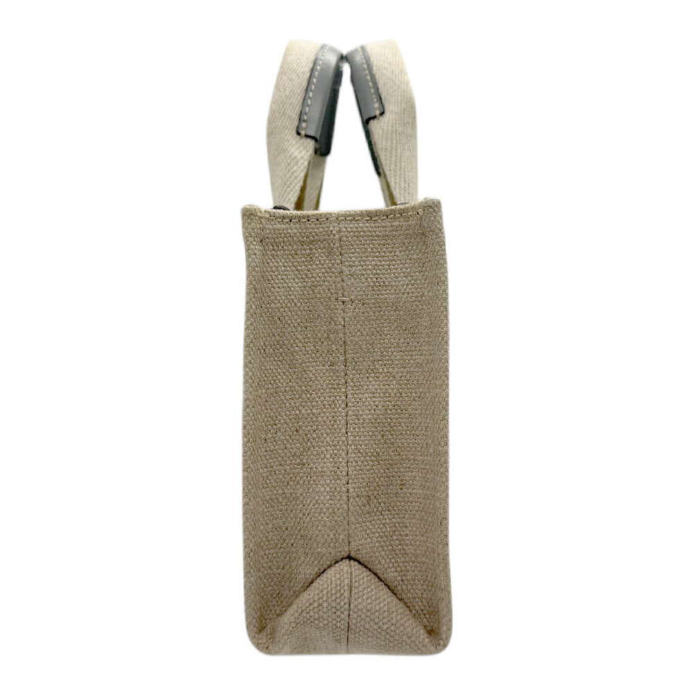 Chloe Beige Gray Handbag WOODY Leather Shoulder Bag Canvas Tan Gray